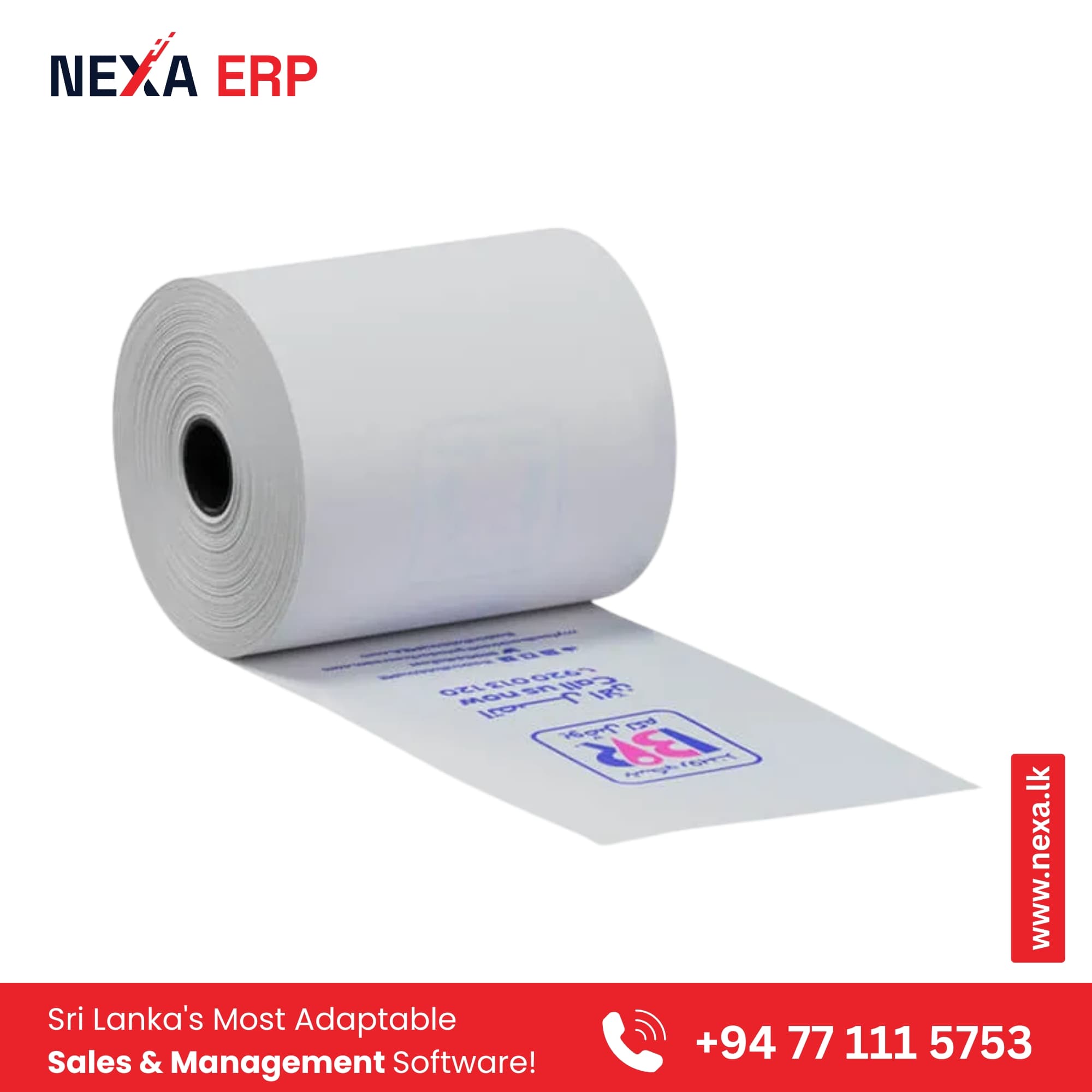 Custom Printed Thermal Paper Rolls Sri Lanka – 80mm x 80mm POS Roll with Logo & Branding