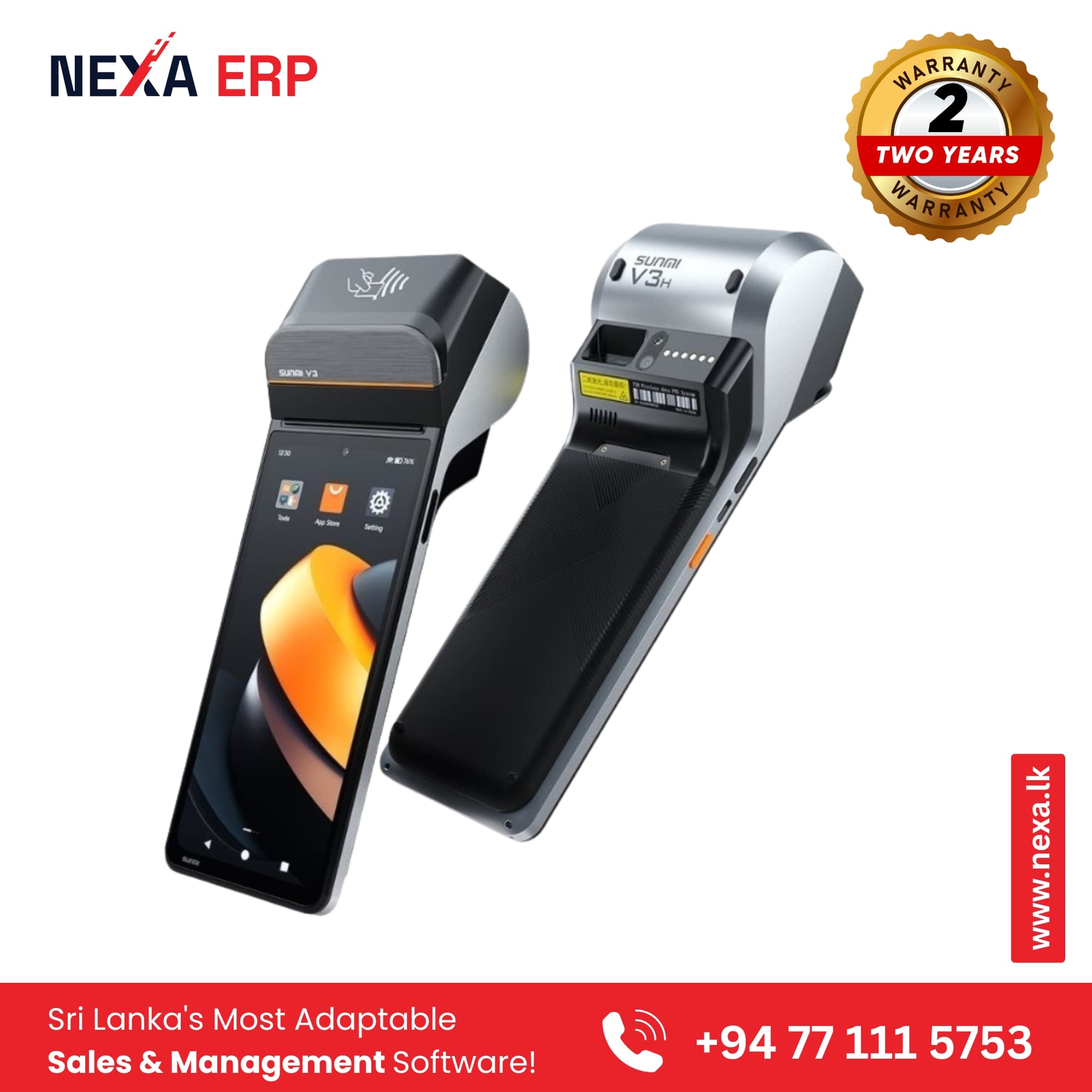 SUNMI V3 Mobile POS Terminal – Android Smart POS with Inbuilt Printer and 2D Scanner