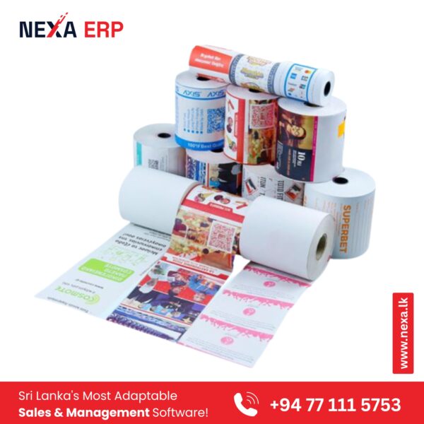 Custom Printed Thermal Paper Rolls - POS Paper Rolls with Logo & Multi-Size Options