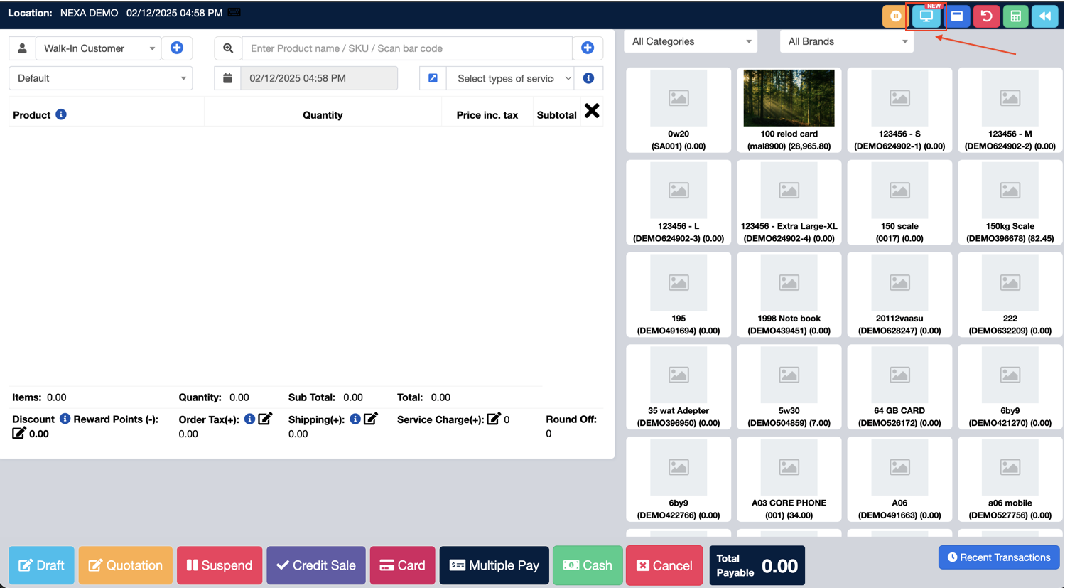 Customer Display Screen - NEXA ERP