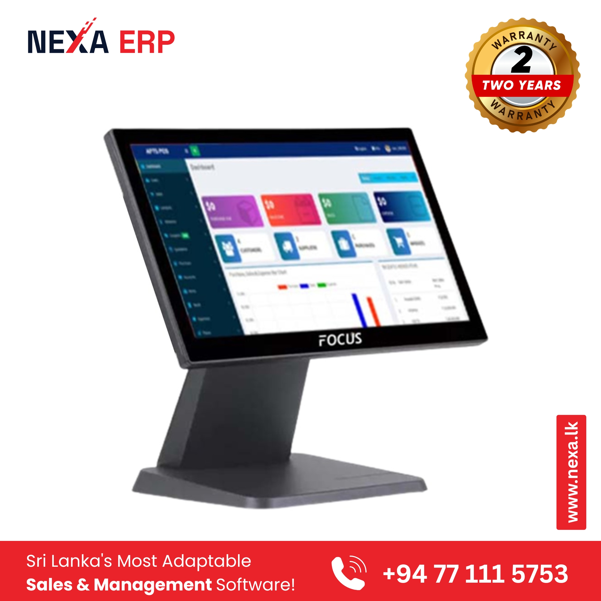 FOCUS POS Terminal FC-T3 - 15.6″ Touch Screen POS System | Core i5